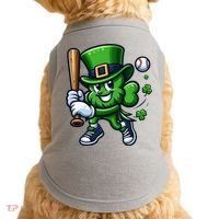 Shamrock Baseball Funny St Patricks Day Doggie Tank thumb 0