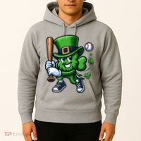 Shamrock Baseball Funny St Patricks Day Hoodie thumb 2