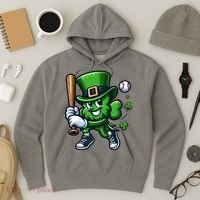 Shamrock Baseball Funny St Patricks Day Hoodie thumb 3
