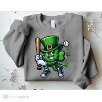 Shamrock Baseball Funny St Patricks Day Sweatshirt thumb 2