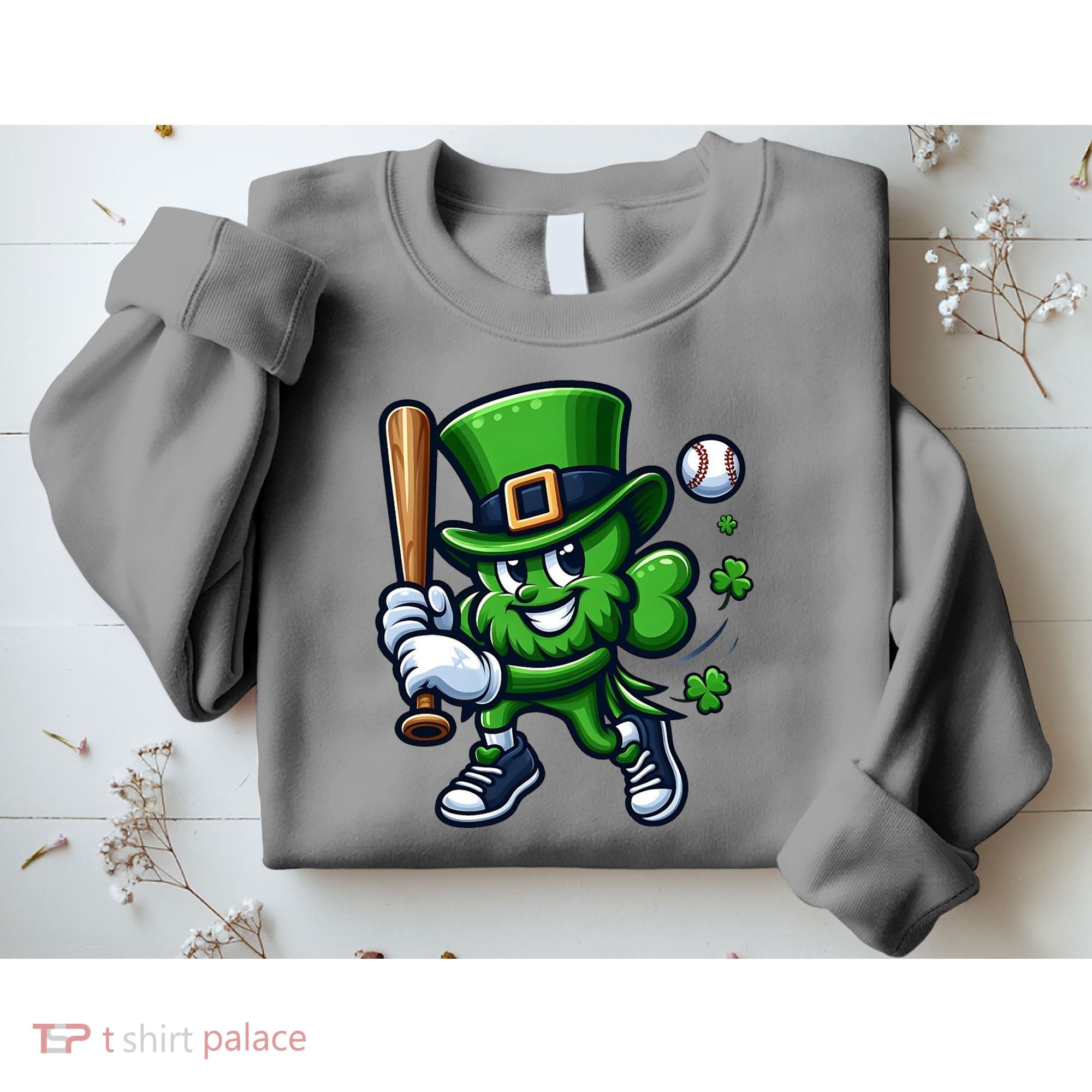 Shamrock Baseball Funny St Patricks Day Sweatshirt