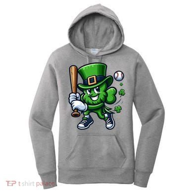 Shamrock Baseball Funny St Patricks Day Women's Hoodie