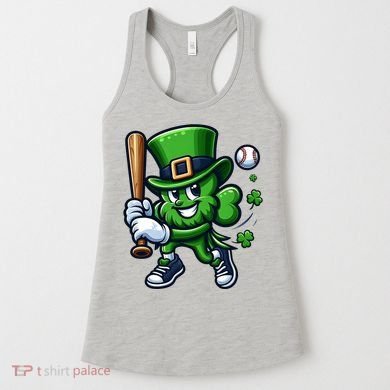 Shamrock Baseball Funny St Patricks Day Women's Tank Top