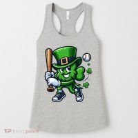 Shamrock Baseball Funny St Patricks Day Women's Tank Top thumb 0