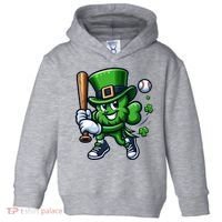 Shamrock Baseball Funny St Patricks Day Toddler Hoodie thumb 0