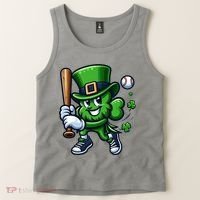 Shamrock Baseball Funny St Patricks Day Tank Top thumb 2