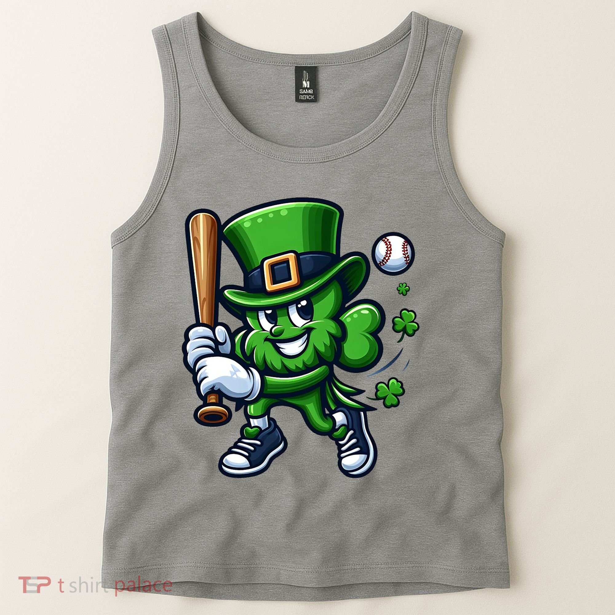 Shamrock Baseball Funny St Patricks Day Tank Top