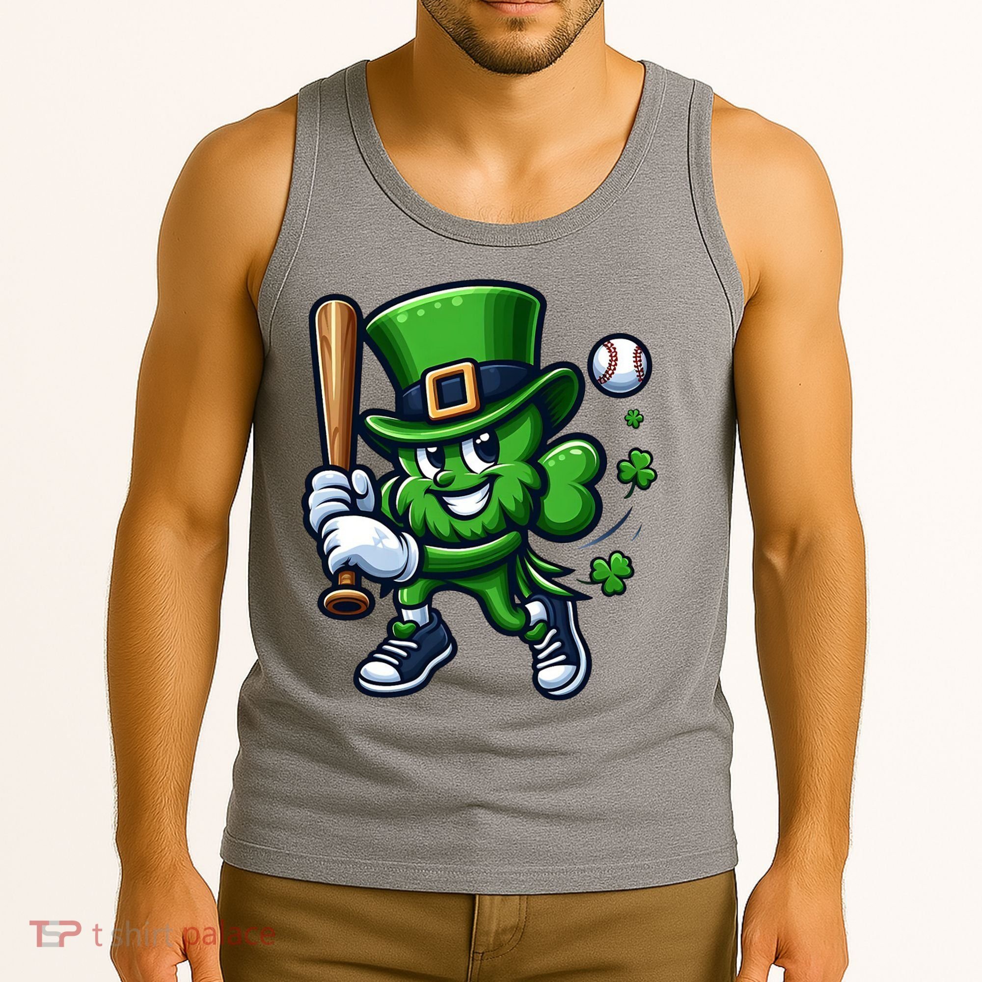 Shamrock Baseball Funny St Patricks Day Tank Top
