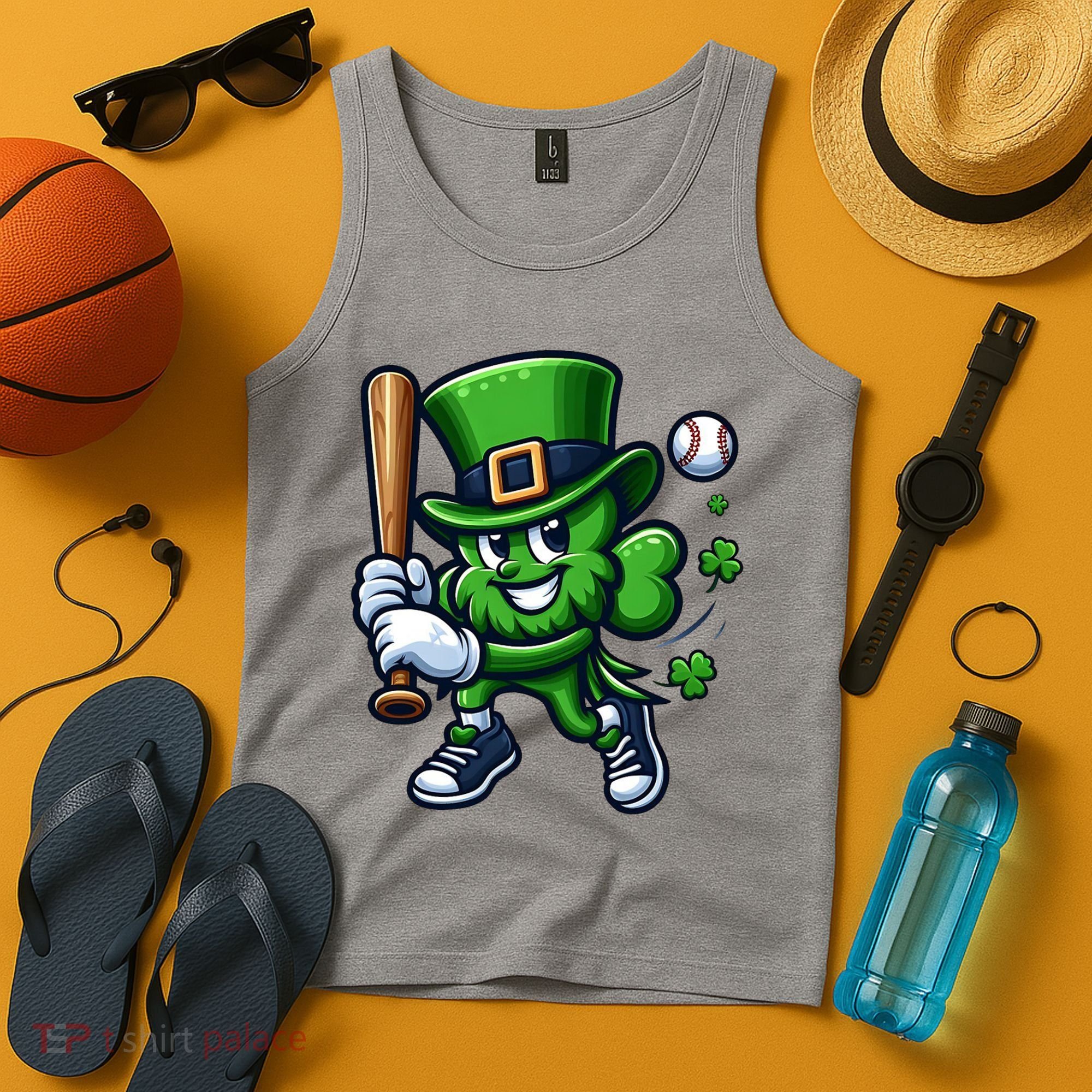 Shamrock Baseball Funny St Patricks Day Tank Top