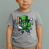 Shamrock Baseball Funny St Patricks Day Toddler T-Shirt thumb 2