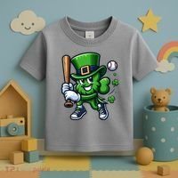 Shamrock Baseball Funny St Patricks Day Toddler T-Shirt thumb 3