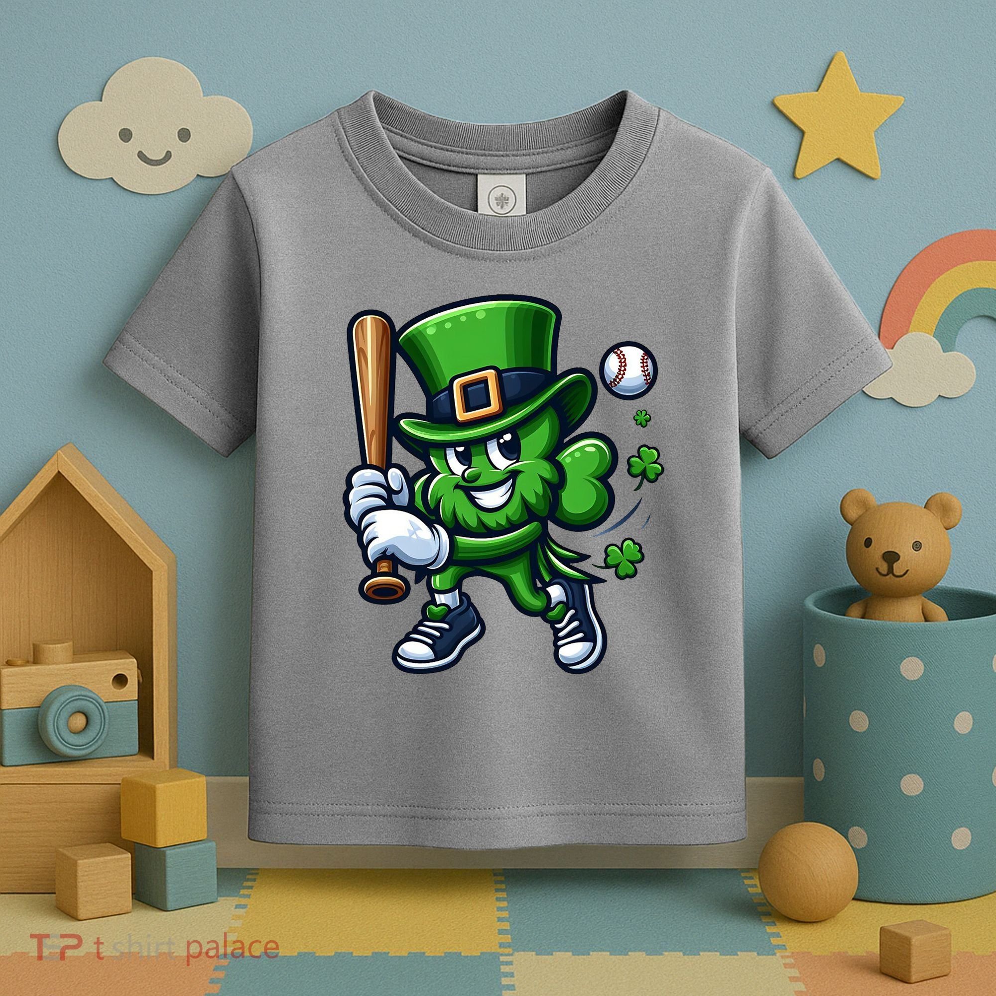 Shamrock Baseball Funny St Patricks Day Toddler T-Shirt