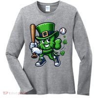 Shamrock Baseball Funny St Patricks Day Women's Long Sleeve Shirt thumb 0