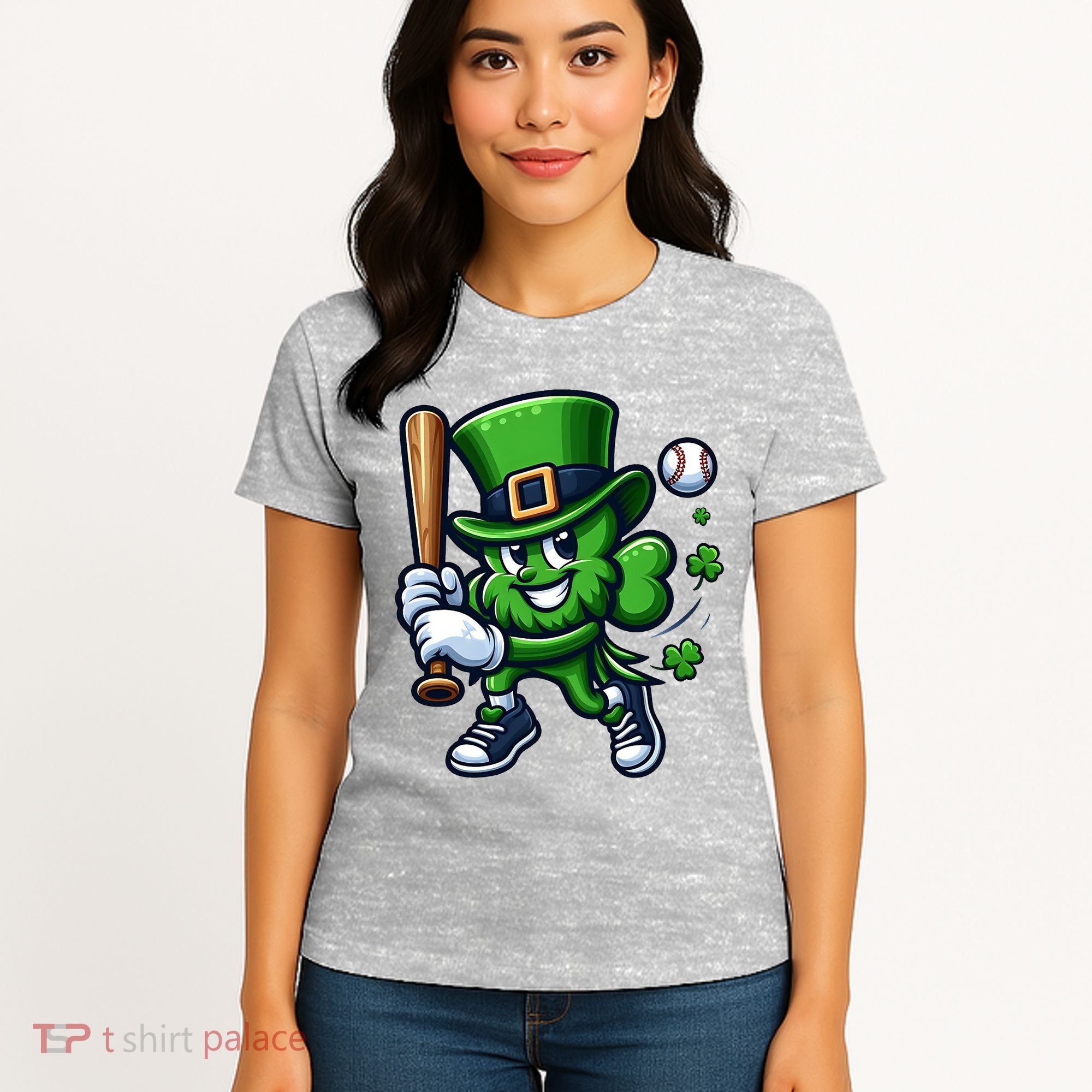 Shamrock Baseball Funny St Patricks Day Women's T-Shirt