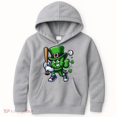 Shamrock Baseball Funny St Patricks Day Kids Hoodie