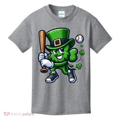 Shamrock Baseball Funny St Patricks Day Kids T-Shirt