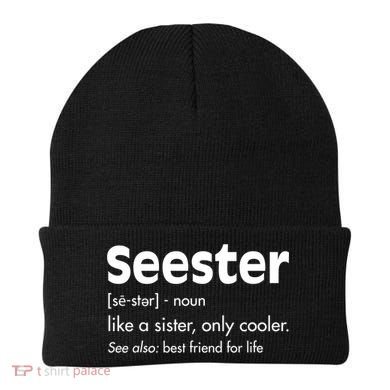Sister Birthday Funny Gift With Funny Seester Definition Gift Beanie