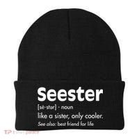 Sister Birthday Funny Gift With Funny Seester Definition Gift Beanie thumb 0