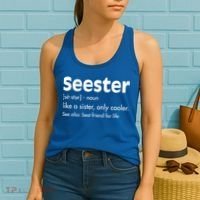 Sister Birthday Funny Gift With Funny Seester Definition Gift Women's Tank Top thumb 2