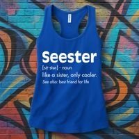 Sister Birthday Funny Gift With Funny Seester Definition Gift Women's Tank Top thumb 3