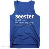 Sister Birthday Funny Gift With Funny Seester Definition Gift Tank Top thumb 0