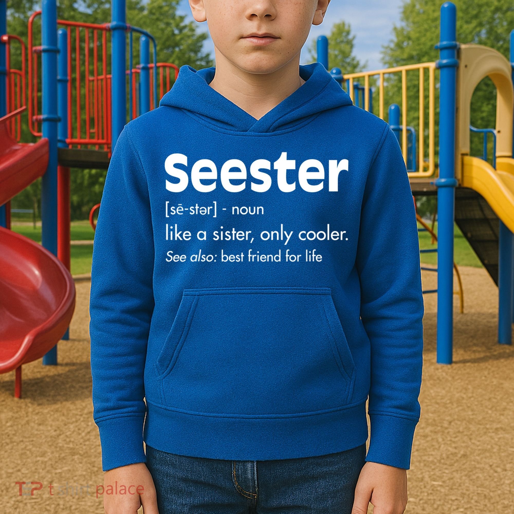 Sister Birthday Funny Gift With Funny Seester Definition Gift Kids Hoodie