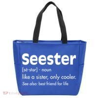 Sister Birthday Funny Gift With Funny Seester Definition Gift Tote Bag thumb 0