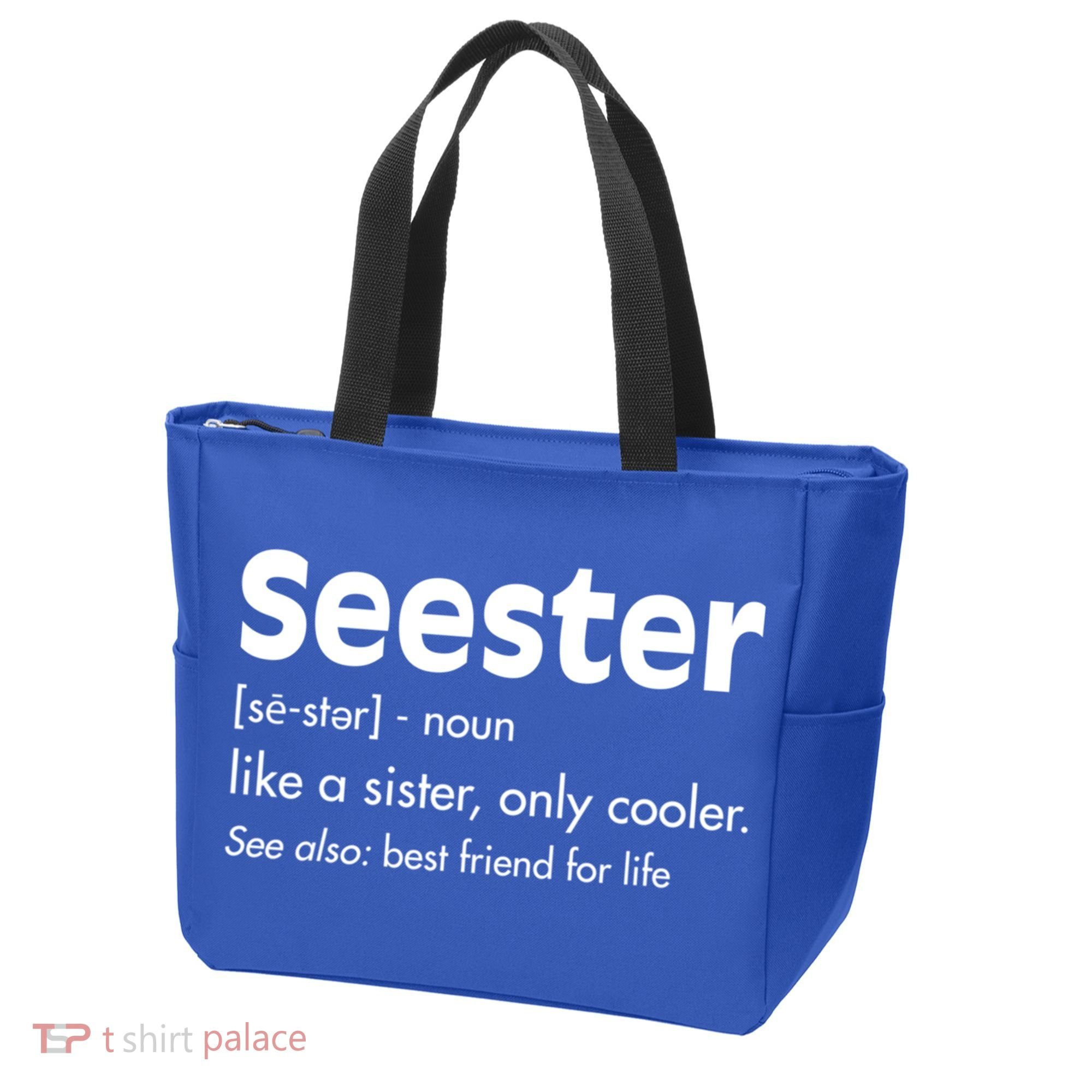Sister Birthday Funny Gift With Funny Seester Definition Gift Tote Bag