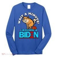 Slidin Biden Funny Dog Trump Political Sarcasm Long Sleeve Shirt thumb 0