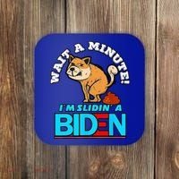 Slidin Biden Funny Dog Trump Political Sarcasm Coaster thumb 0
