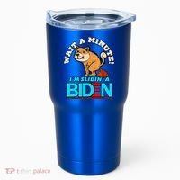 Slidin Biden Funny Dog Trump Political Sarcasm Tumbler thumb 0