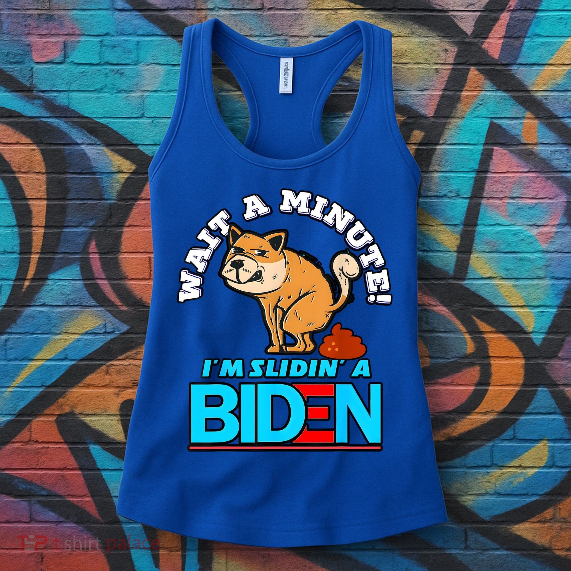 Slidin Biden Funny Dog Trump Political Sarcasm Women's Tank Top