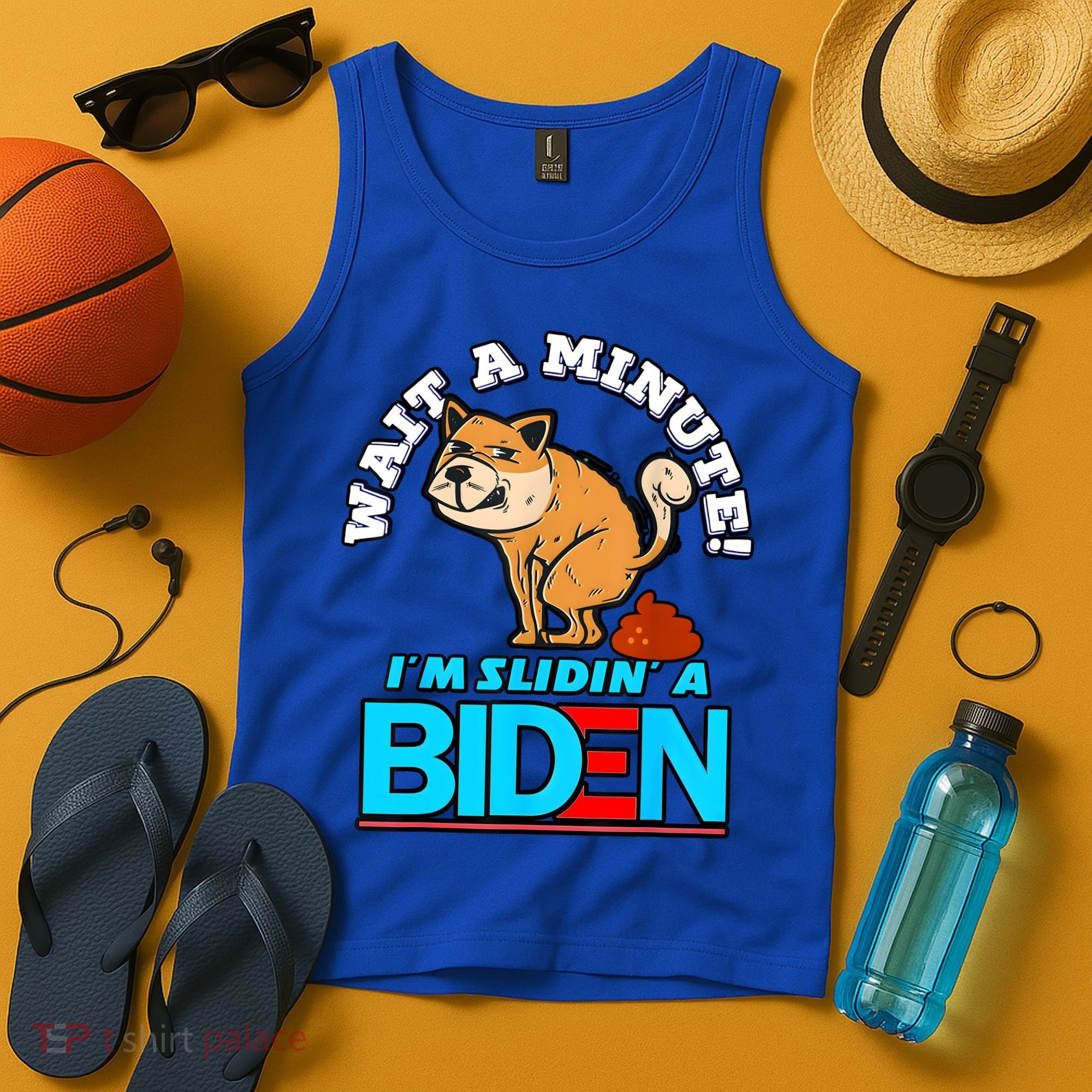 Slidin Biden Funny Dog Trump Political Sarcasm Tank Top