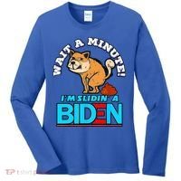 Slidin Biden Funny Dog Trump Political Sarcasm Women's Long Sleeve Shirt thumb 0