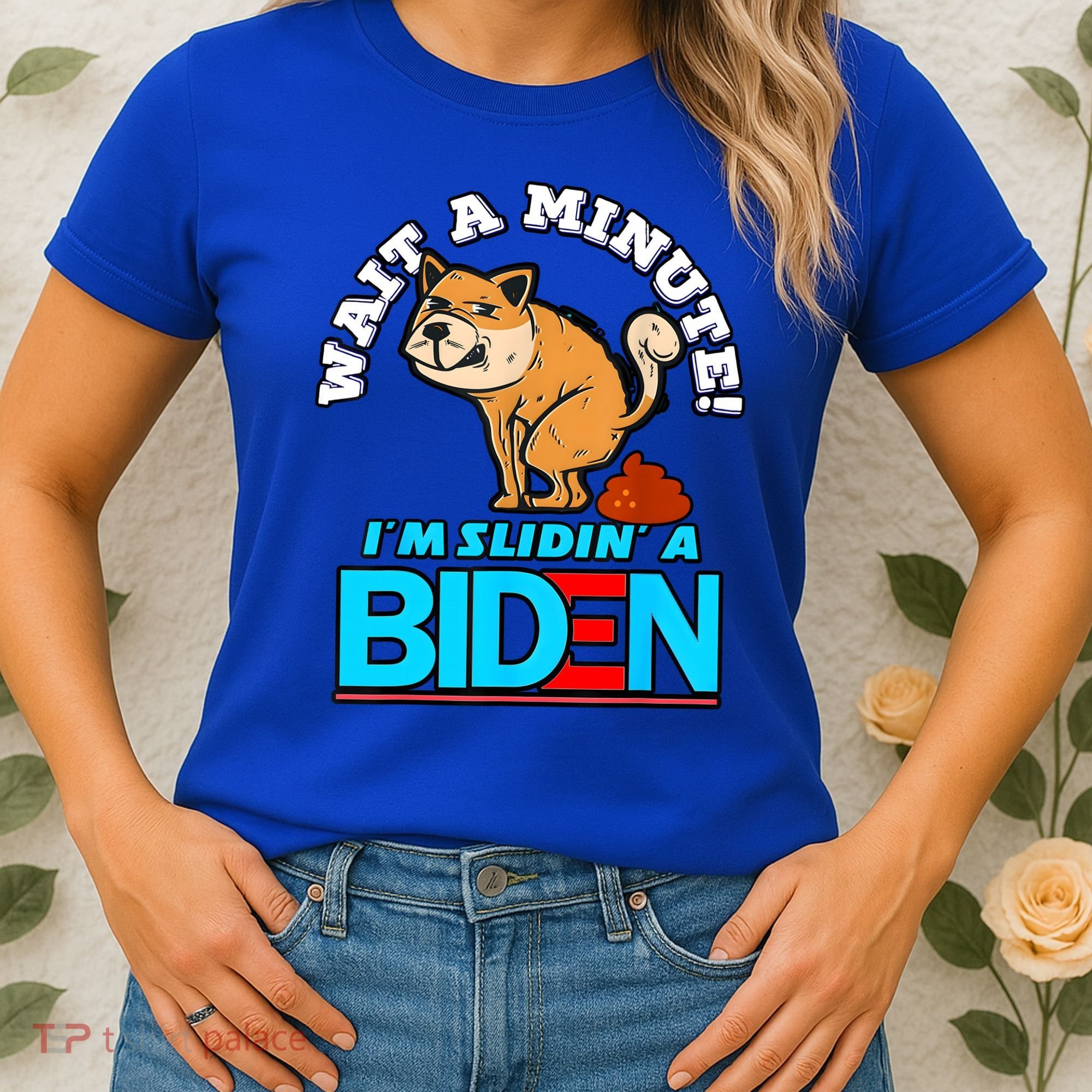 Slidin Biden Funny Dog Trump Political Sarcasm Women's T-Shirt