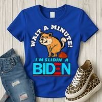 Slidin Biden Funny Dog Trump Political Sarcasm Women's T-Shirt thumb 3