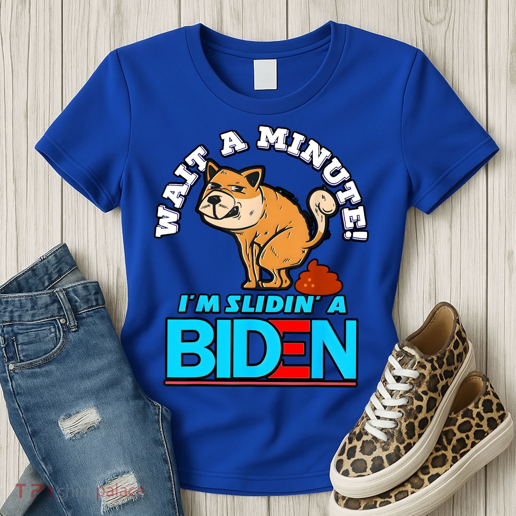 Slidin Biden Funny Dog Trump Political Sarcasm Women's T-Shirt