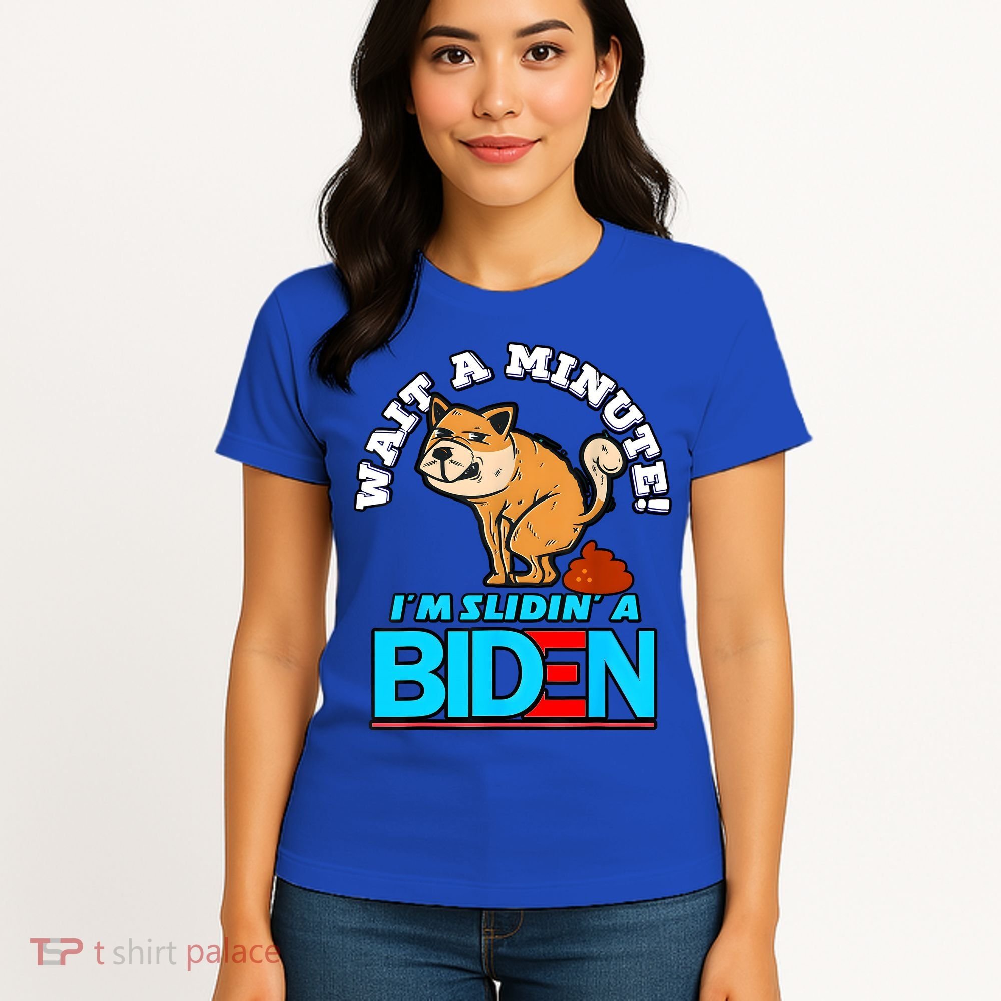 Slidin Biden Funny Dog Trump Political Sarcasm Women's T-Shirt