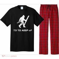 Skiing Bigfoot Funny Sasquatch Yeti Ski Try To Keep Up Gift Pajama Set thumb 0