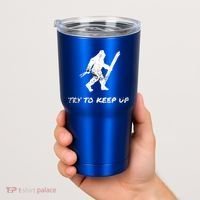 Skiing Bigfoot Funny Sasquatch Yeti Ski Try To Keep Up Gift Tumbler thumb 2