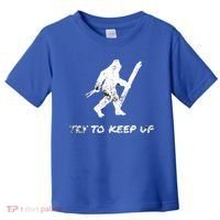 Skiing Bigfoot Funny Sasquatch Yeti Ski Try To Keep Up Gift Toddler T-Shirt thumb 0
