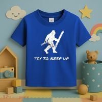Skiing Bigfoot Funny Sasquatch Yeti Ski Try To Keep Up Gift Toddler T-Shirt thumb 3