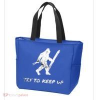 Skiing Bigfoot Funny Sasquatch Yeti Ski Try To Keep Up Gift Tote Bag thumb 3