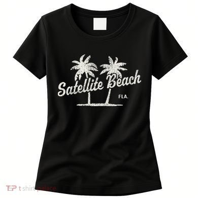 Satellite Beach Florida Vintage 70s Palm Trees Women's T-Shirt