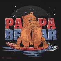 Surfing Bear Family Dad Cute Animal Daddy Papa Bear Gift USA-Made Doggie Bandana thumb 2