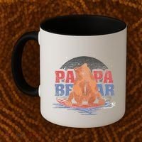 Surfing Bear Family Dad Cute Animal Daddy Papa Bear Gift Coffee Mug thumb 2
