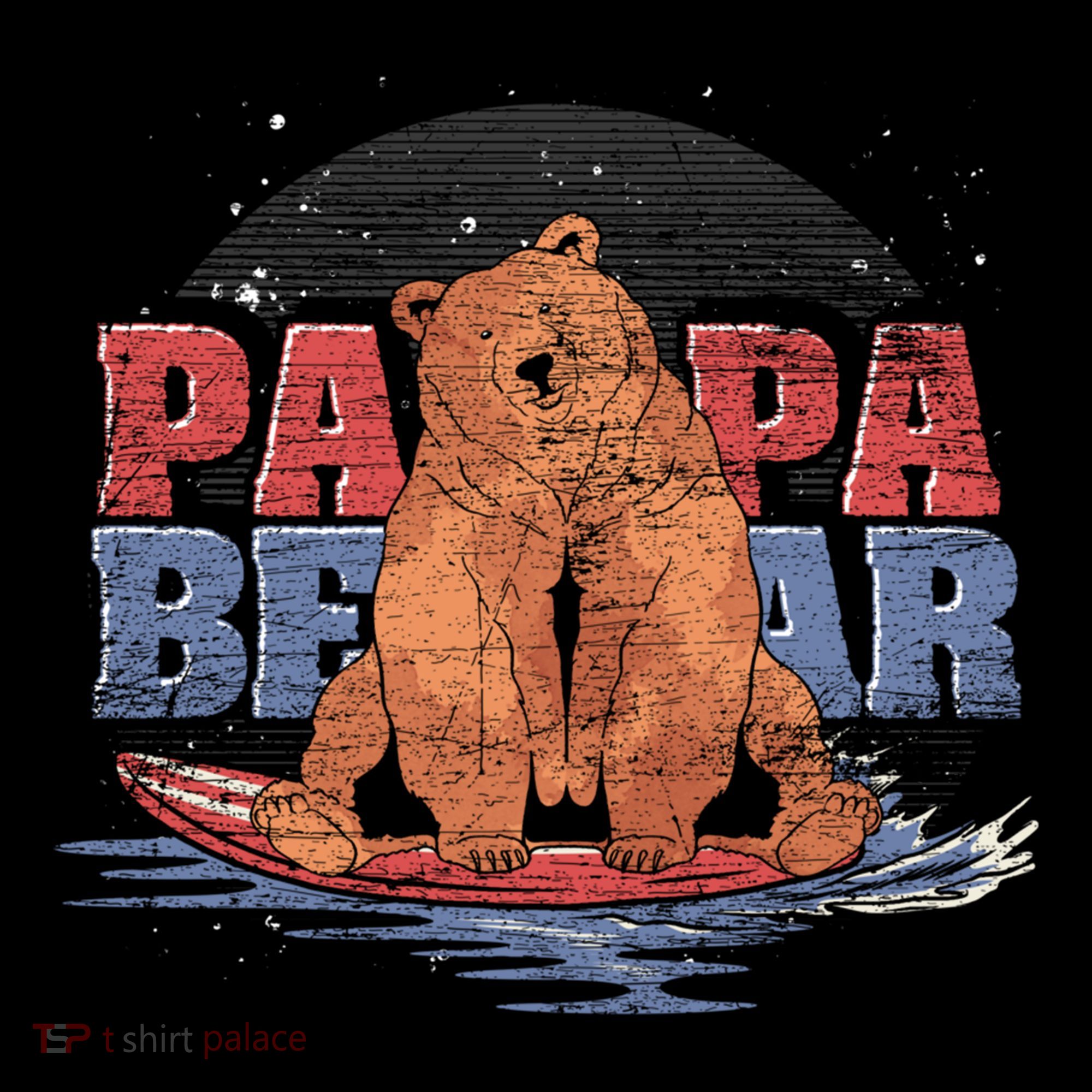 Surfing Bear Family Dad Cute Animal Daddy Papa Bear Gift Coffee Mug