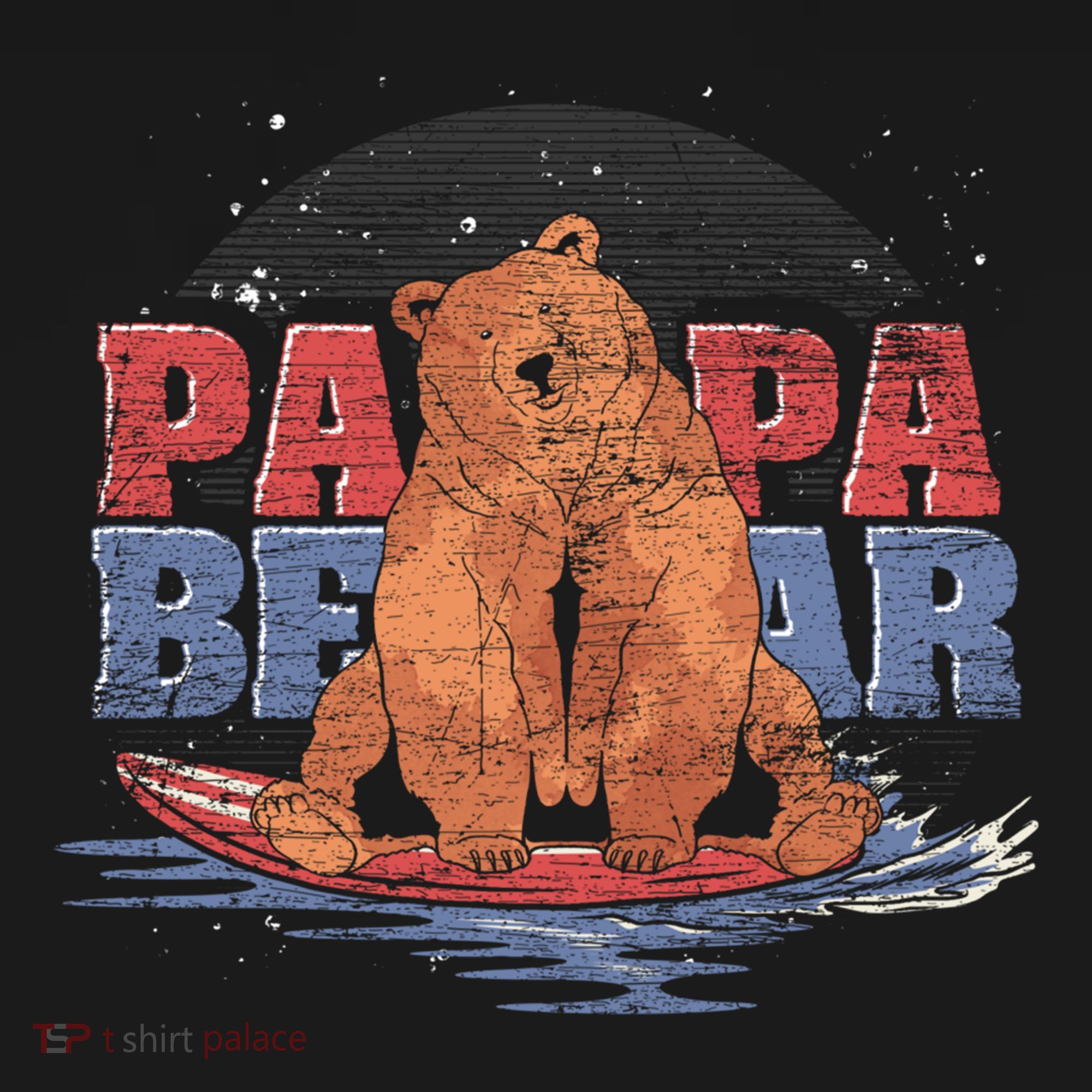 Surfing Bear Family Dad Cute Animal Daddy Papa Bear Gift Pajama Set