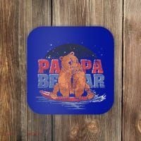 Surfing Bear Family Dad Cute Animal Daddy Papa Bear Gift Coaster thumb 0