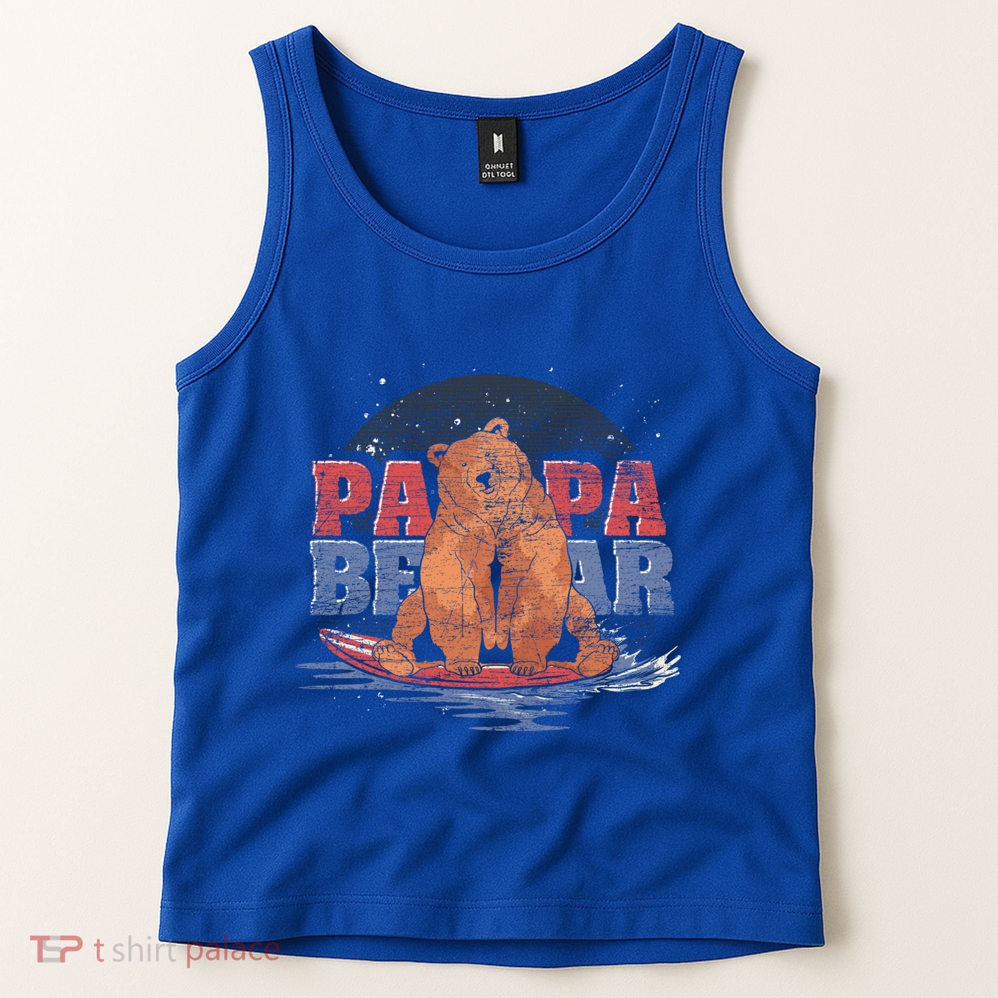 Surfing Bear Family Dad Cute Animal Daddy Papa Bear Gift Tank Top